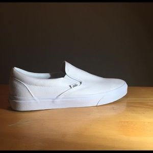 White slip on vans